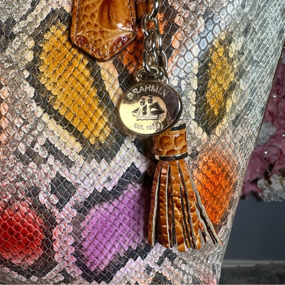 Brahmin EUC Medium Asher Multicolor Snake Print Tote - Picture 13 of 17